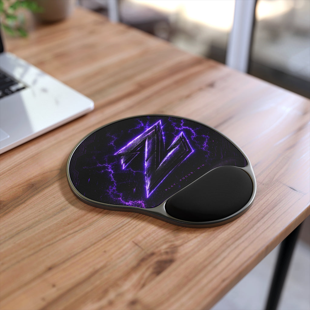 Tapis de Souris avec Repose-Poignet – Motif Logo Z Éclair Violet