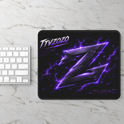 Grand Tapis de Bureau Gaming – Design Emblème Z Éclair Violet