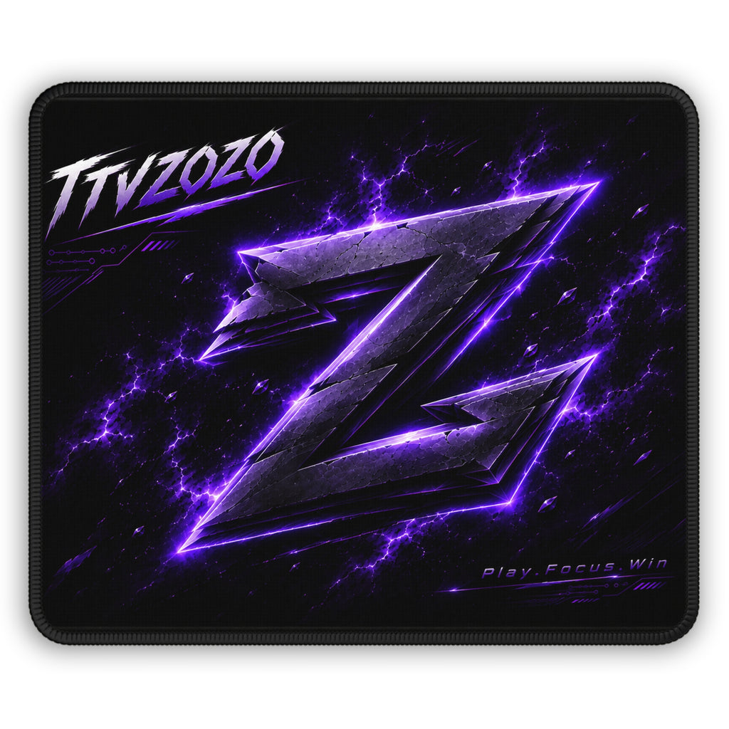 Grand Tapis de Bureau Gaming – Design Emblème Z Éclair Violet